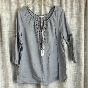 SALE Embroidered Striped Shirt